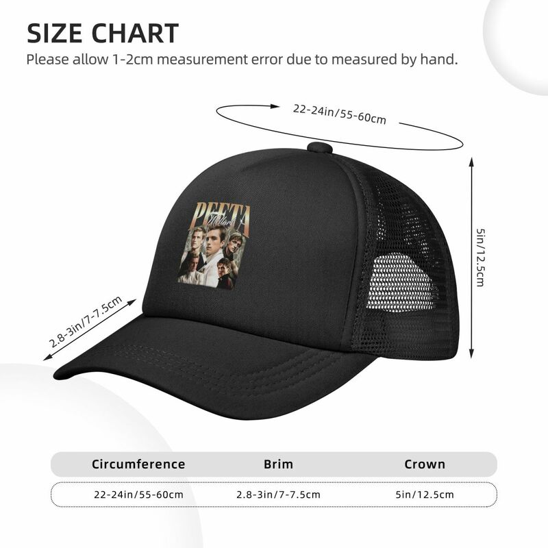 Peeta mellark หมวกเบสบอลวินเทจหมวกตาข่ายกิจกรรมกลางแจ้ง unisex