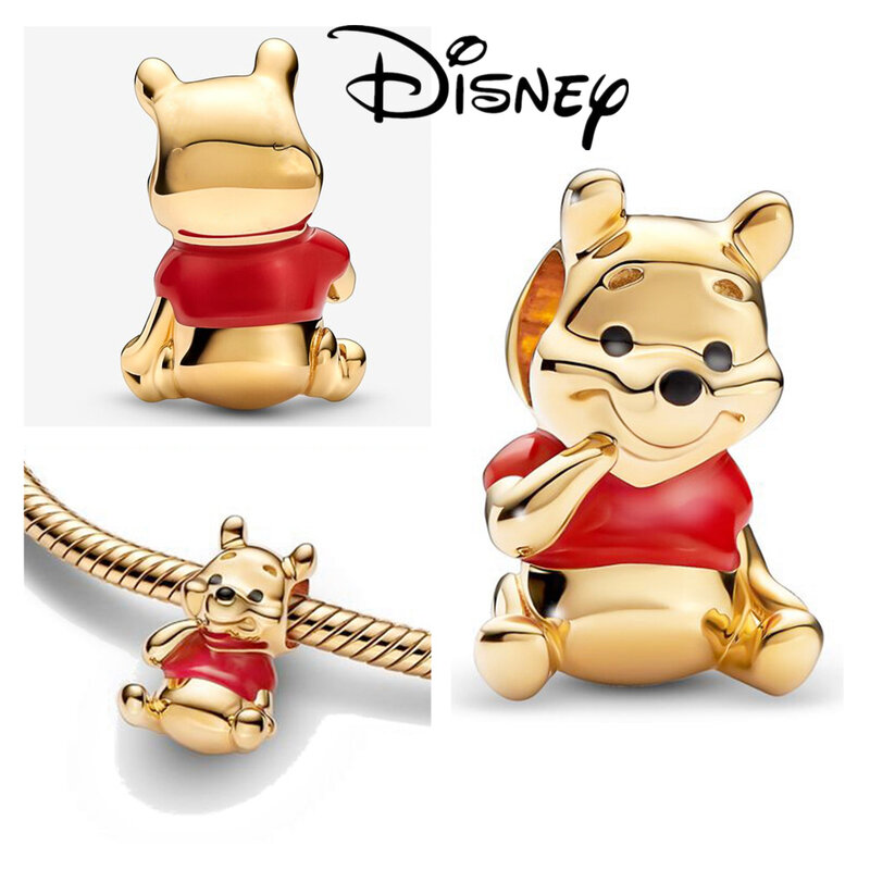 Aoger Disney 925 Sterling Silber Winnie the Pooh Bär Charm Halter passen Original Pandora Armband für Frauen Schmuck machen Geschenk