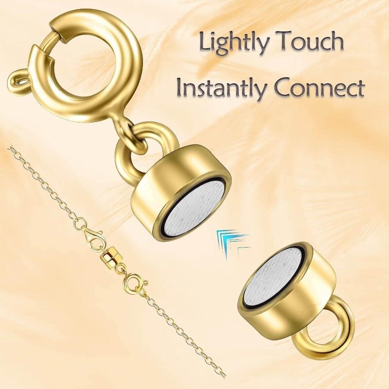 Magnetic Necklace Clasps and Closures 18K Gold and Silver Plated Bracelet Converter Clasp,Suitable for Necklaces Chain Extender