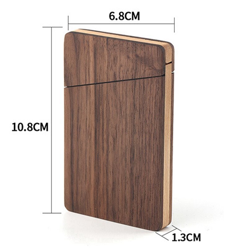 Portable Wooden Business Card Case Men And Women Business Gift Card Holder Portable Walnut Wood