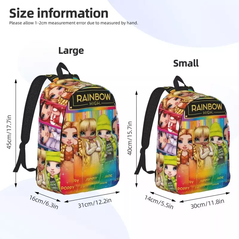 Tas ransel Tinggi pelangi tas buku siswa sekolah menengah kuliah tas perjalanan sehari-hari remaja
