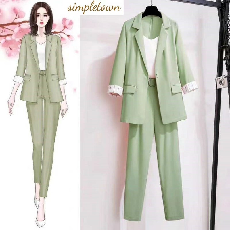 Spring and Autumn Set for Women 2024 New Korean Edition Thin Style Slim and Fashionable Style, Age Reducing Three Piece Set