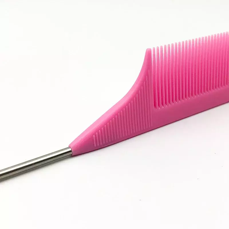 Peine de cola puntiaguda con aguja de acero, cepillo antiestático para teñir el cabello, peine profesional para peluquería, herramienta de peinado