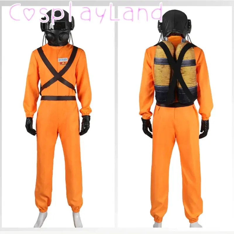 Spiel tödliche Firma Cosplay Kostüm Mann Schutzanzug Fantasia Maske Overall Requisiten Outfit Halloween Comic Con Design
