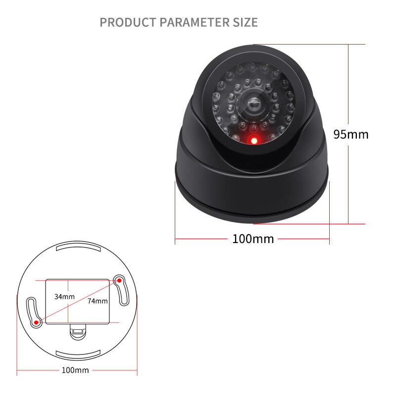 Nuova luce LED lampeggiante rossa telecamera fittizia nera/bianca telecamera di sicurezza per la sorveglianza dell'ufficio domestico telecamera di sicurezza CCTV falsa