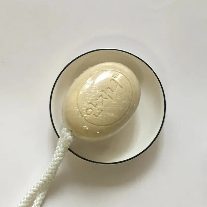Natural Handmade Rope Soap para homens e mulheres, remoção de ácaros, remoção de acne, esfoliação, lavagem facial, sabonete de chuveiro, 3pcs