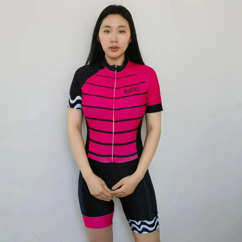 2023 Women's Triathlon Short Sleeve Cycling Jersey Sets Skinsuit Maillot Ropa Ciclismo Bicycle Clothing Bike Shirts Go Jumpsuit