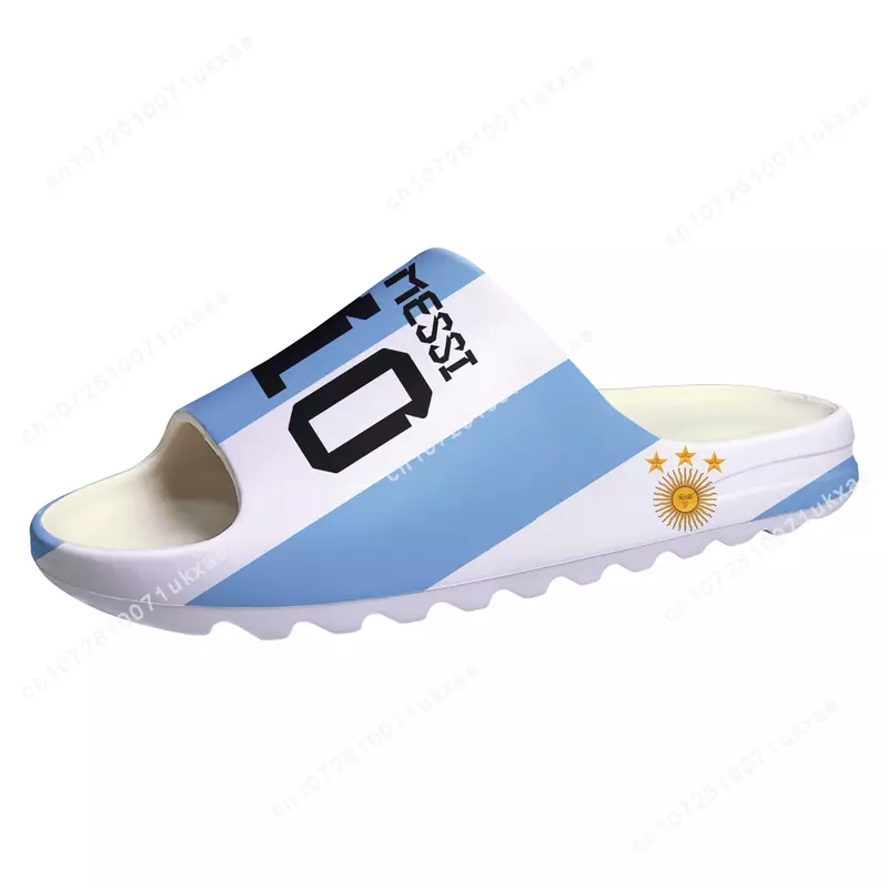 Zuecos de suela suave para el hogar para hombres, sandalias de paso personalizadas, zapatos de agua para adolescentes, Logo m-miami m-messi, Argentina, 10