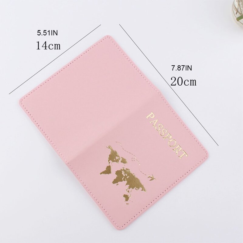 Fashion Women Men Passport Cover Pu Leather Map Style Travel  Credit Card Passport Holder Packet Wallet Purse Bags