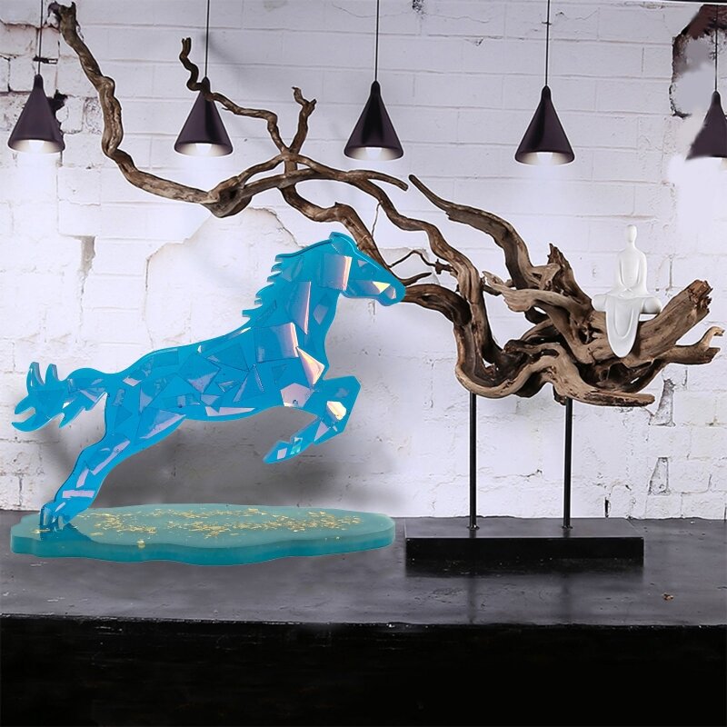 Pentium's Horse Silicone Mould with Chassis Mould for Epoxy Resin Casting Animal Crafts Modern Home Decorations