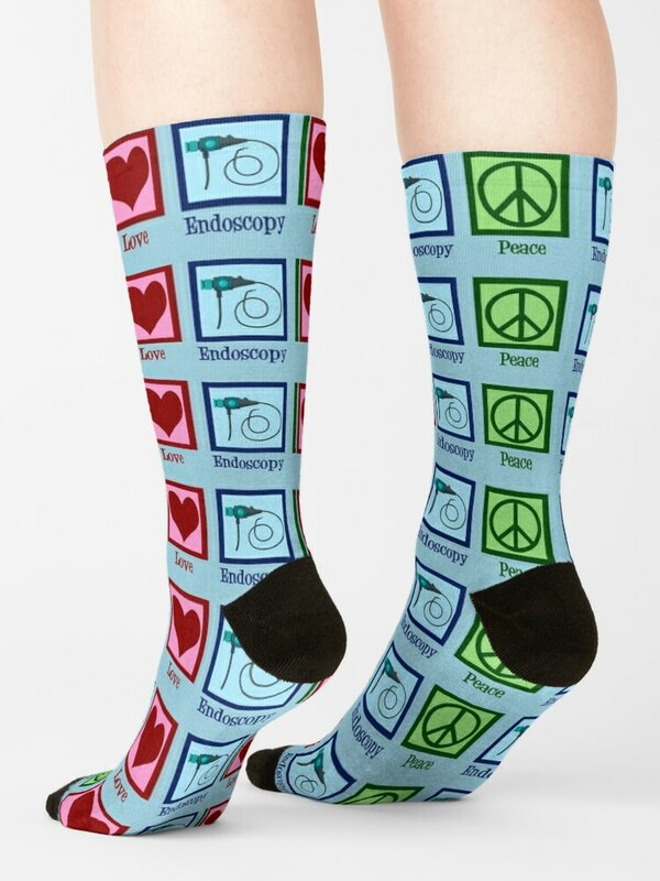 Calcetines de endoscopia Peace Love para hombres y mujeres, botas de senderismo cálidas, calcetines deportivos y de ocio, Invierno