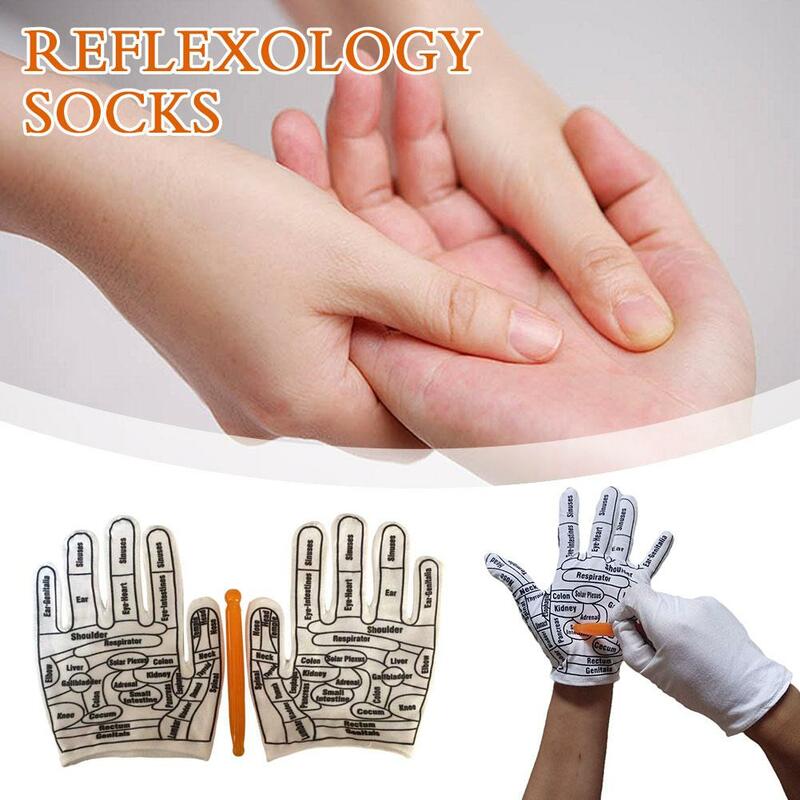 Handschuhe Hand Reflex zonen massage Aku punkt Akupressur Werkzeuge Fuß wieder verwendbare Akupunktur punkte Spa Socken Schmerzen Massage entlasten Punkt Hände s l8f7