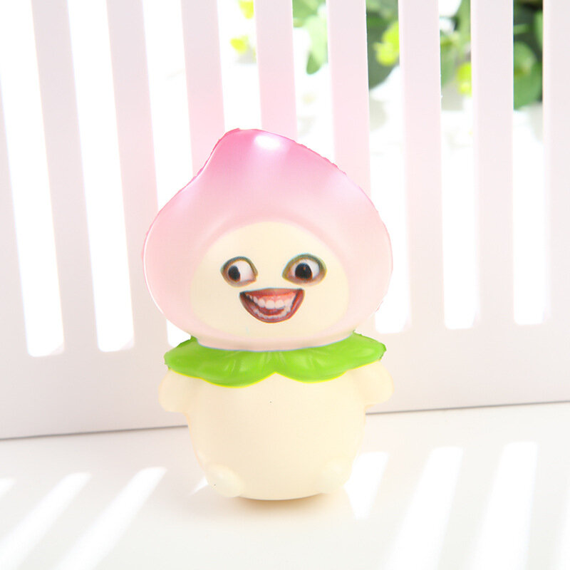 Divertente simulazione Spoof Fruit Series PU giocattoli a rimbalzo lento bambini adulti Angry Venting Decompress Toys Fun Pinch Music Fidget Toys
