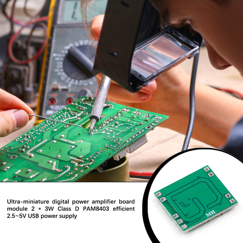 Placa Amplificador Digital, Substituição de Energia USB, Estéreo, Proteção contra curto-circuito, Alto-falante Celular, Módulo Amplificando