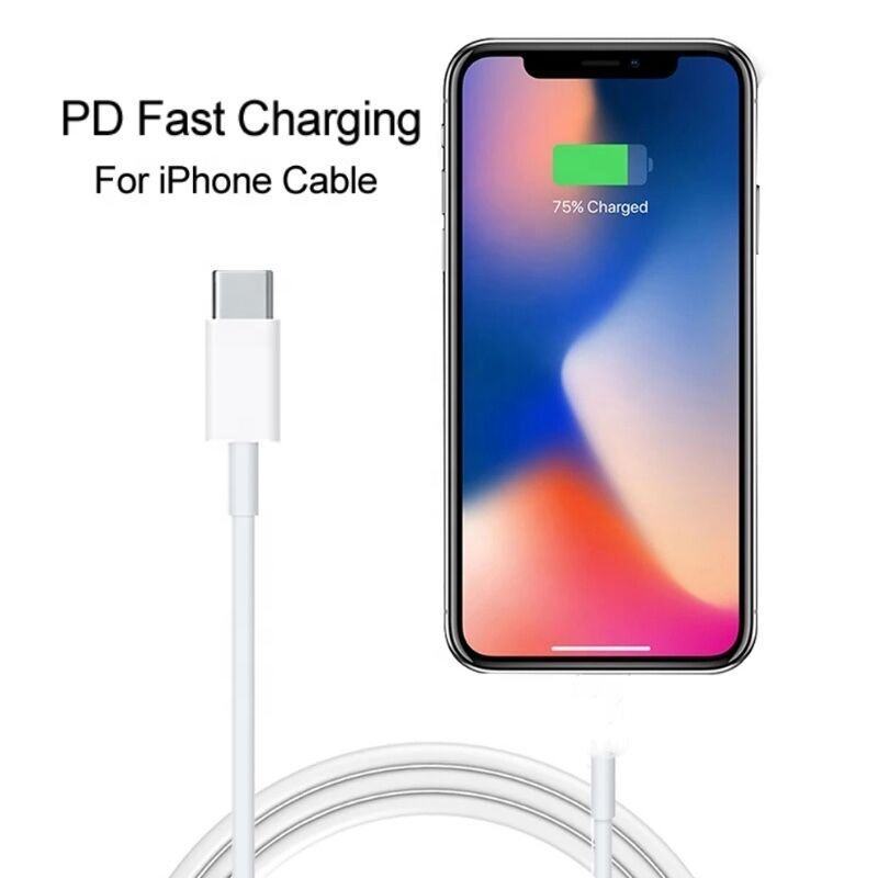 Kabel isi daya cepat untuk iPhone, kabel pengisi daya iPad 20W Tipe C asli, kabel tanggal ponsel pengisian cepat untuk iPhone 13/12/11/14/15 Pro Max Mini 7/8 Plus X/XS/XR