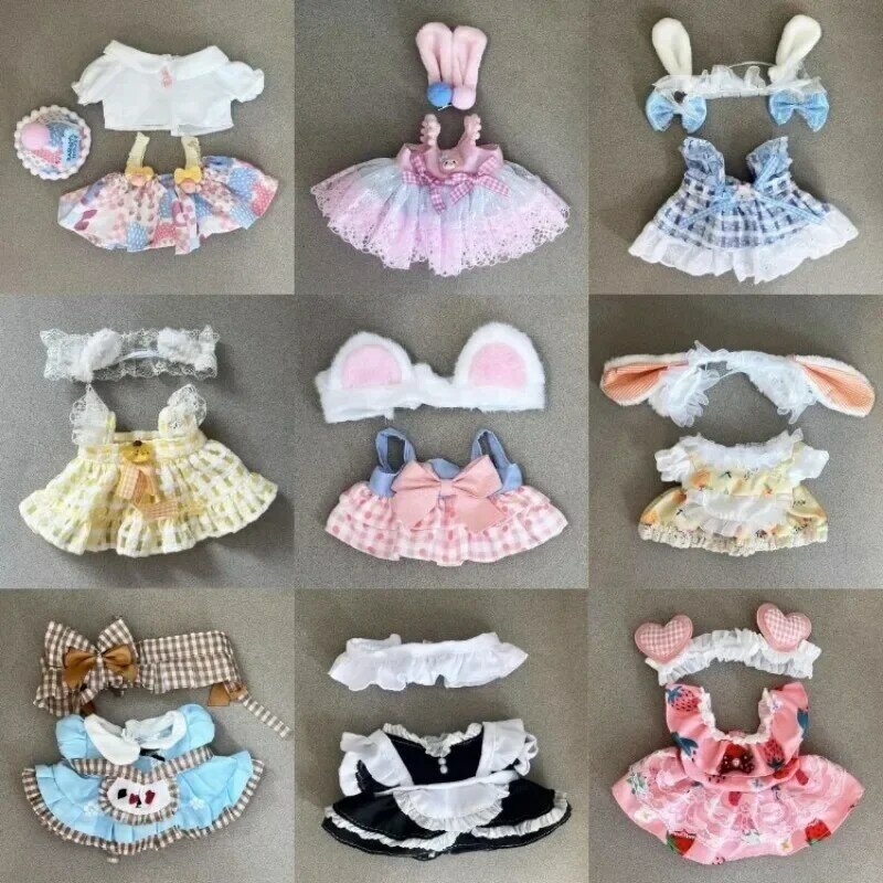 20cm baby clothes, cotton dolls, plush toys, dolls, small floral princess dresses in stock for replacement