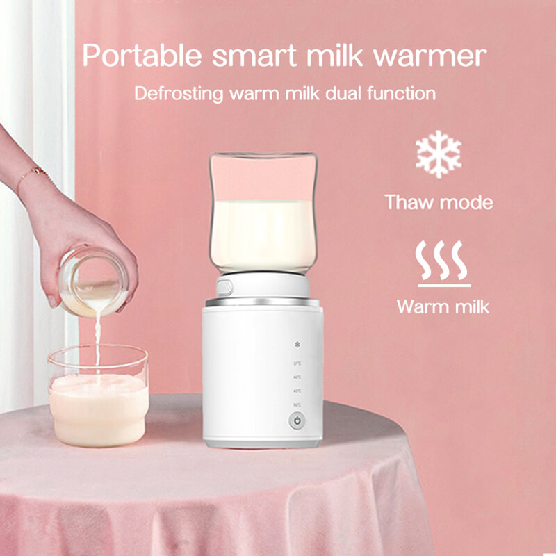 N1 Baby Bottle Warmer All-In-One USB Rechargeable Heater Portable Wireless Milk Heater with Sterilizer with 2 Adapters