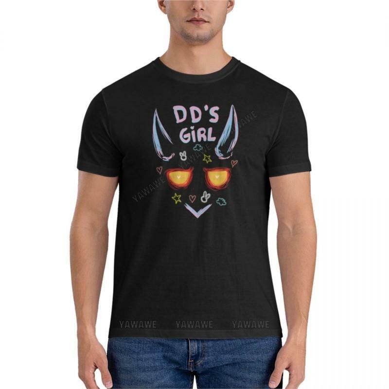 DD 낙서 소녀 클래식 티셔츠, 남성 그래픽 티셔츠, 재미있는 짧은 티셔츠, 코튼 티셔츠