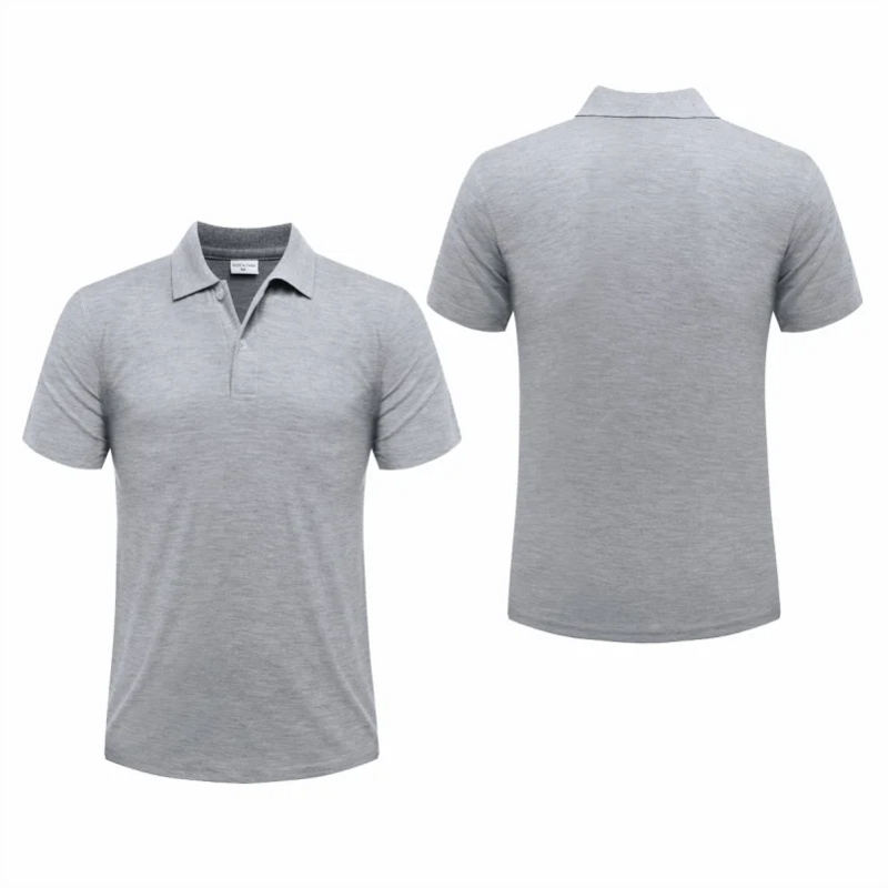 Рубашка-поло мужская с коротким рукавом, Повседневная Блузка в рубчик, дышащая, высокого качества, Свободная рабочая одежда, для лета