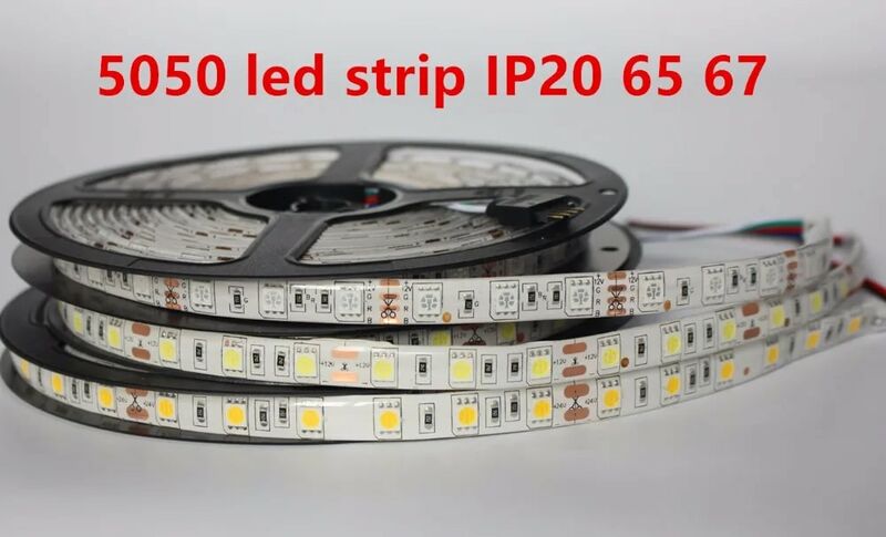 LED Strip 5050 DC12V 60 LED/M 5 M/lot Fleksibel Lampu LED RGB 5050 LED Strip IP20 65 67 tahan Air dan Tidak Tahan Air