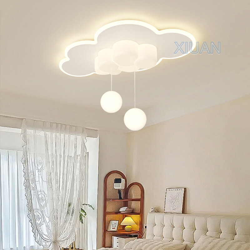 Lampu plafon ruang anak-anak minimalis, lampu gantung gelembung Droplight awan putih kamar tidur lampu gantung ruang tamu dalam ruangan