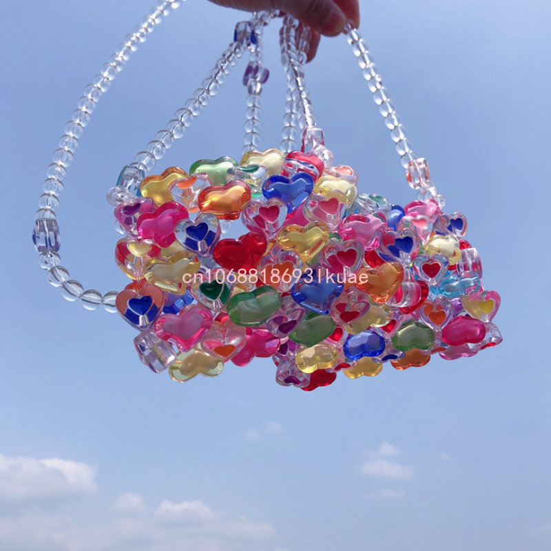 Kids Mini Tote Crossbody Hand Bags for Baby Girls Bead Coin Pouch Box Bag Kawaii Toddler Purses and Handbags