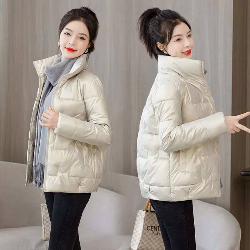 밝은 얼굴 워시 프리 여성용 패딩 재킷, 2023 신상 파카 스탠드 칼라 코트, 두꺼운 다운 패딩 재킷, 겨울