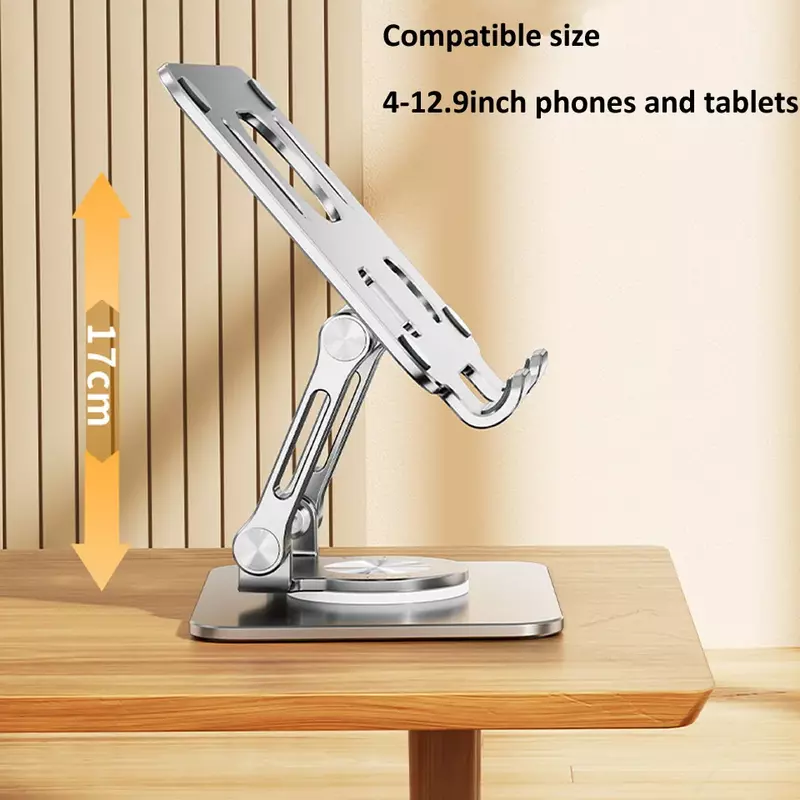 360° Rotation Tablet Stand for iPad, Adjustable Foldable Tablet Holder,Aluminum Phone Stand Compatible with iPad Pro/ Air/ Mini