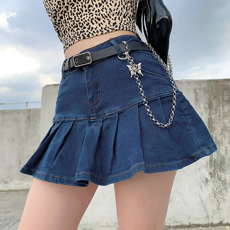 女性のためのセクシーなブルーのハイウエストデニムスカート,新しい夏のコレクション