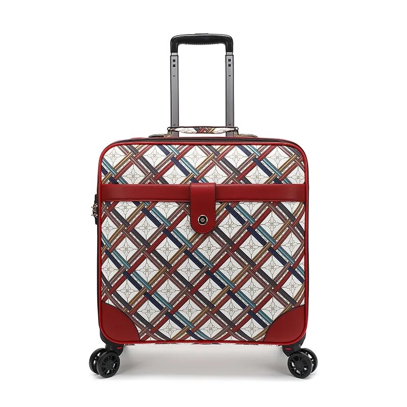 범용 바퀴 가죽 트롤리 케이스, 18 인치 탑승 박스, 휴대용 가방, 고급 품질 여행 가방, 비즈니스 가방