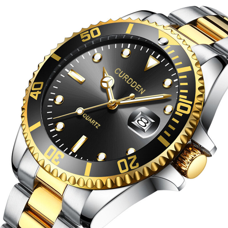 Роскошные мужские часы из нержавеющей стали деловые водонепроницаемые кварцевые часы с датой Мужская мода 2023 спортивные часы мужские часы