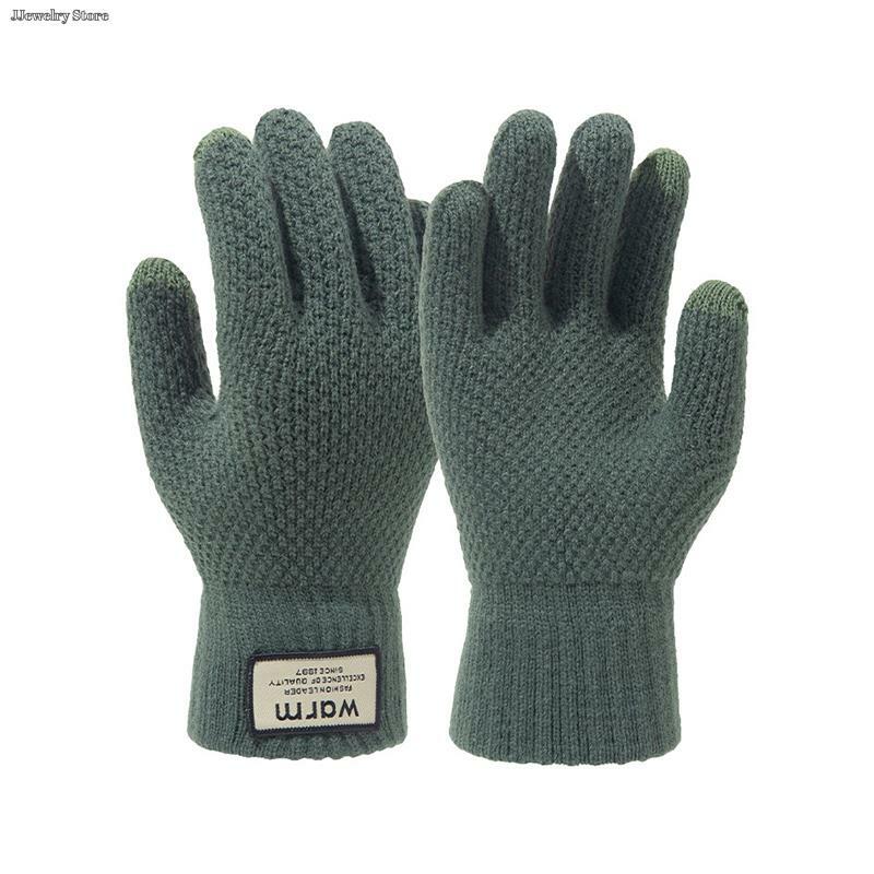 Кашемировые перчатки 1 пара, зимние теплые варежки с пятью пальцами, перчатки для сенсорного экрана, перчатки для улицы, катания на лыжах, велосипеде, мотоцикле, морозоустойчивые перчатки для пальцев