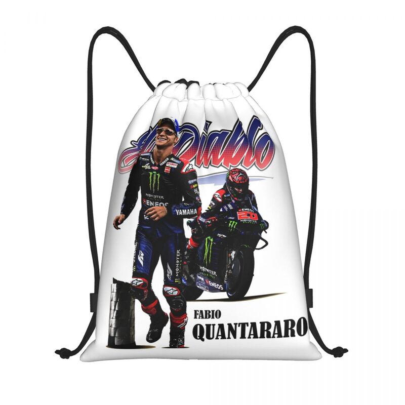 Custom Fabio Quartararo Drawstring Bag Women Men Lightweight Sports Gym Storage Backpack