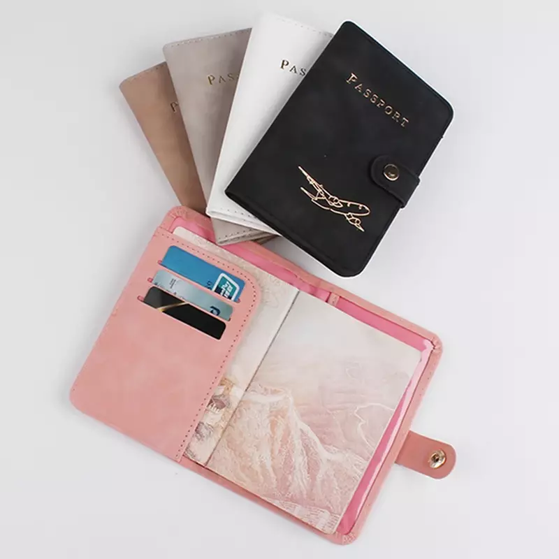 กระเป๋าซองใส่หนังสือเดินทางหนัง PU มีบัตรธนบัตรแบบมีที่กระเป๋าป้องกันกันน้ำใช้แสดงบัตรประจำตัวหนังสือเดินทาง sampul kartu เครดิตสำหรับธุรกิจ