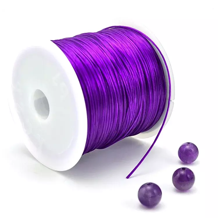 Cordón elástico fuerte para cuentas de cristal, hilo elástico para pulseras, collares, fabricación de joyas DIY, línea de cordones, 1mm, 10 m/rollo