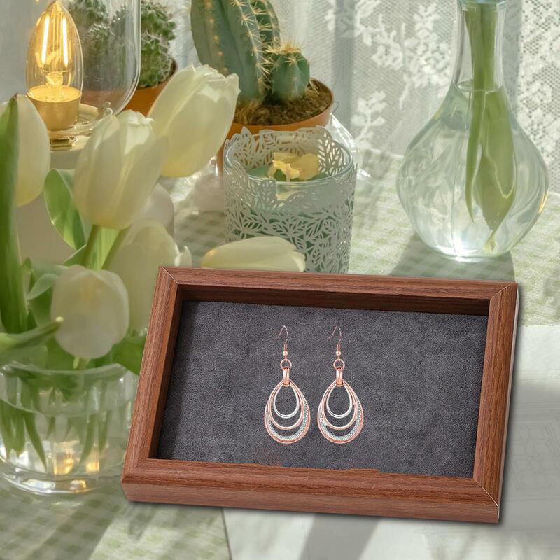 Jewelry Trays Wood Decorative Large Capacity Container Jewelry Drawer Organizer for Necklace Watches Earring Ring Women Girls