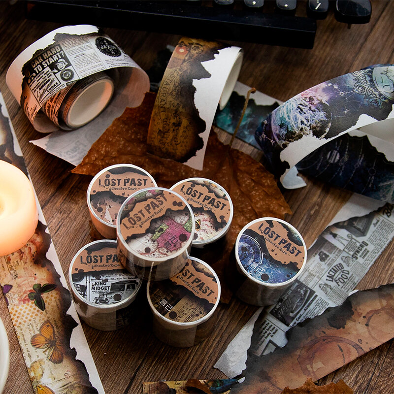 Yoofun-Ruban de masquage brûlant original, bordure brûlée vintage, washi tape pour journal, scrapbooking, lettre, carte, cadre, bricolage, 3.5x200cm