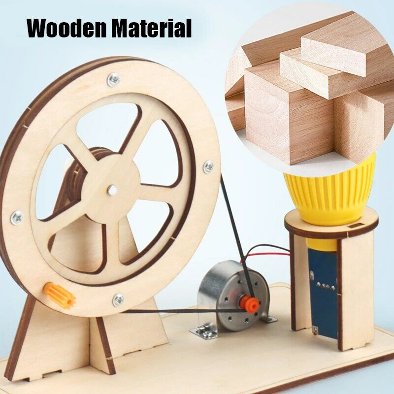 Wooden Hand Generator Kids Science Toy Funny STEM Technology Gadget Physics Kit Educational Toys for Children Learning Toy