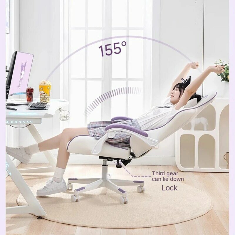 Kursi e-sport mode baru kursi Game rumah kantor dengan sandaran kaki kursi permainan nyaman dapat dibaringkan dan turun kursi komputer ergonomis