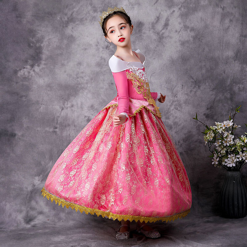 Платье принцессы Аврора, косплей-костюм Спящей красавицы для девочек, детское платье на день рождения, костюм для Хэллоуина, карнавала, 10