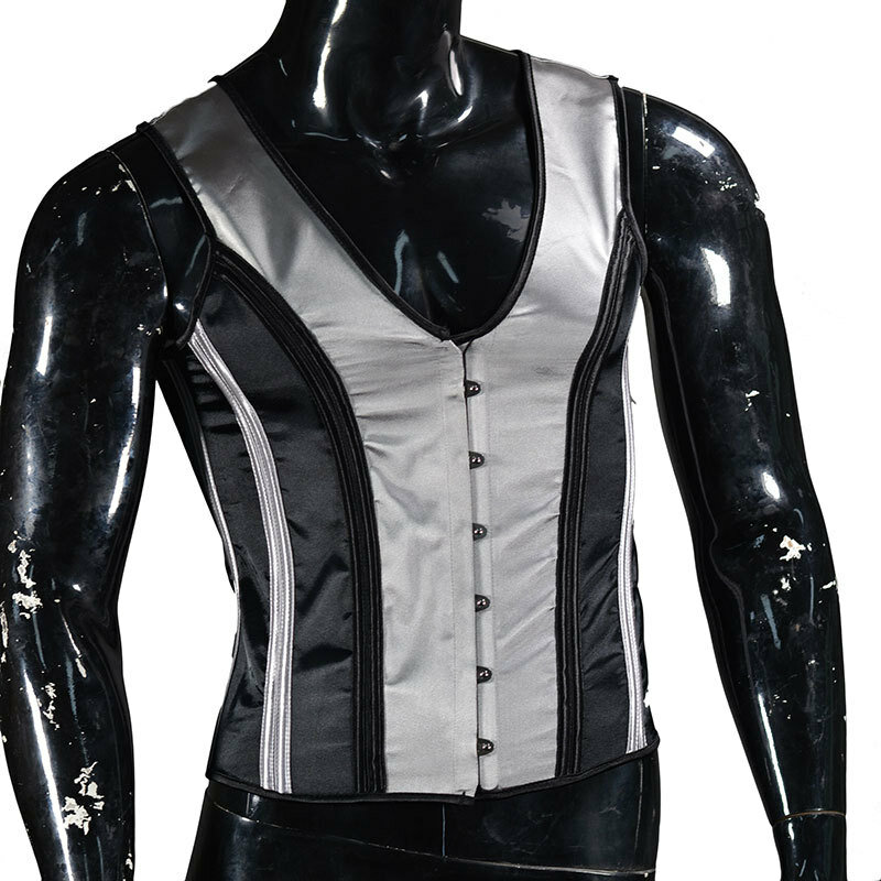 Aismz-corsé gótico Steampunk para hombre, ropa interior sin mangas, moldeador de pecho, chaleco, chaqueta, talla grande