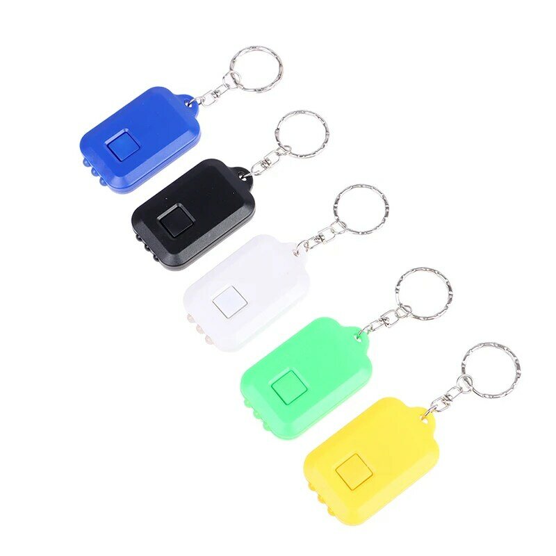 1Pc Mini Keychain Torch Portable Imitation Solar Flashlight Built-in Battery 3LED Light  Outdoor Emergency Lighting Tools