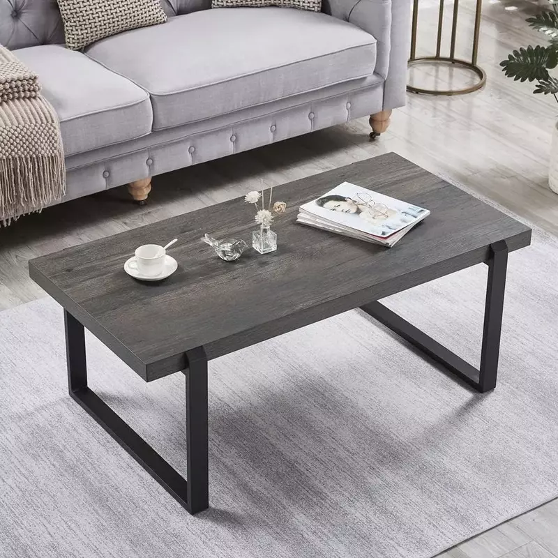 나무 거실용 커피 테이블, 회색 회의 테이블 및 의자, 살롱 가구, 돌체 구스토 식탁 세트