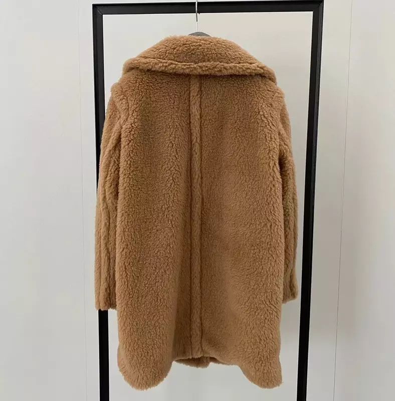 Max Short Teddy Coat 62% Alpaca 26% Wool 12% Silk Coat Winter Thicken Women's Coat