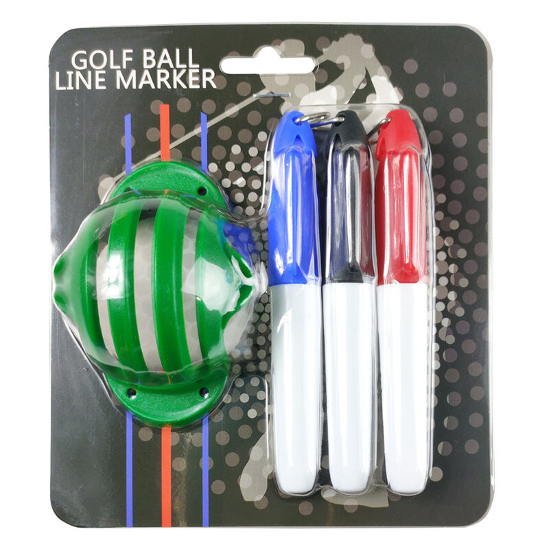 Golf Ball Line Maker 7Color Optional ABS With 3 Pen Aids Line 1 Set 3 Line Marker Stencil Golf Ball Equipment Accessories