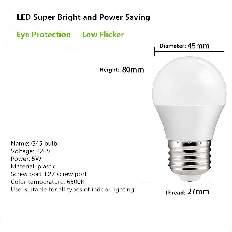 E27 Screw Vintage LED Filament Light Bulbs White 2W 4W 5W Incandescent 10W 15W Lamp S14 G45 Screw Base Retro Edison Bulb 220V