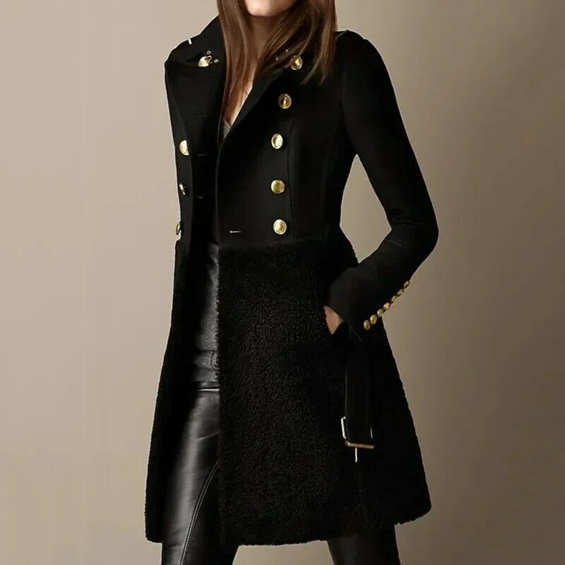 Gothic Punk Women's Jacket Oversized New Fashion Slim Fall Winter Women's Coat Jacket Casual Women's Coat Oversize M-4XL