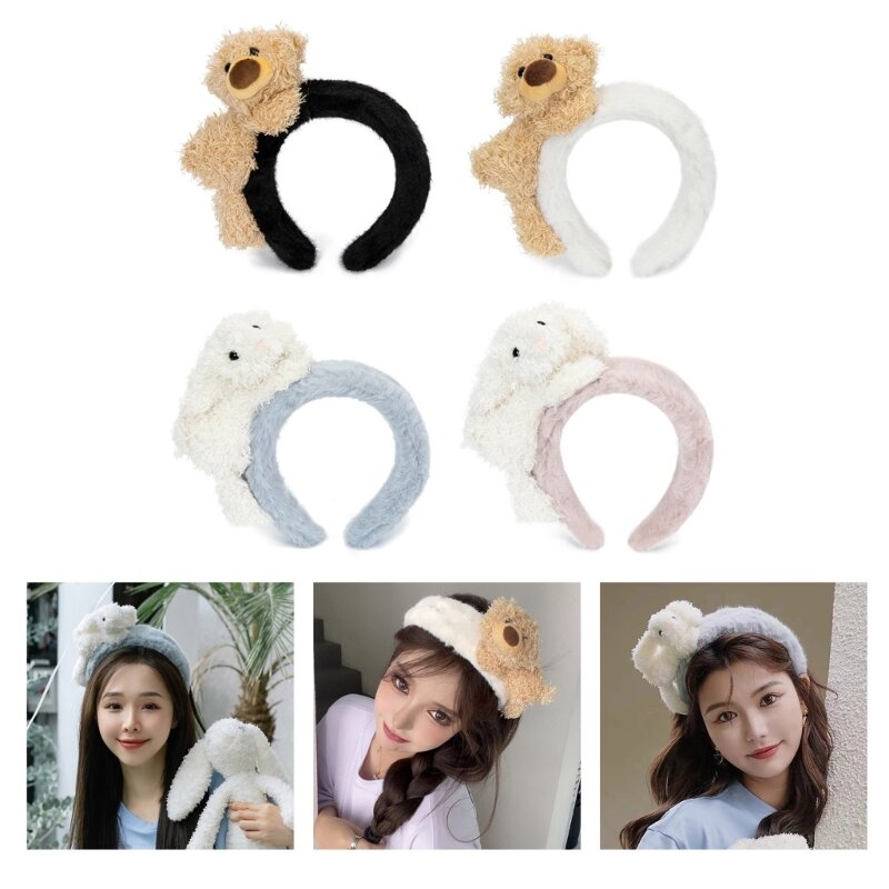 Furry Cartoon Bear Hair Bands Headband Funny Costume Bear Headpiece