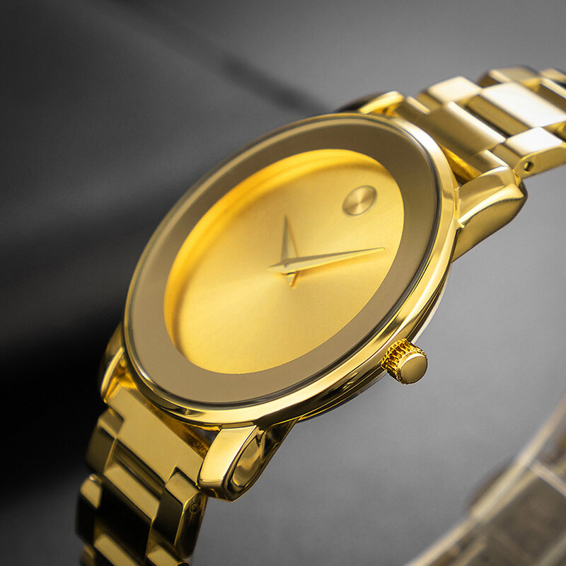 Relógio de aço inoxidável ultra fino clássico para homens, impermeável, negócios, Shi Ying