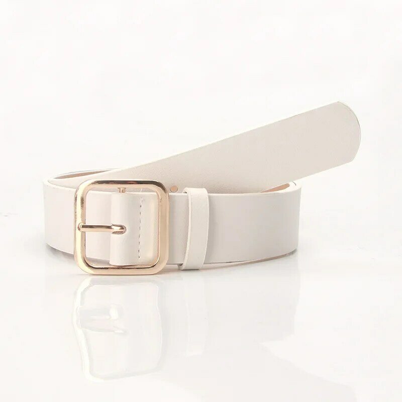 Cinturón clásico de moda para hombre y mujer, Correa informal con hebilla lisa y letras, G113, 2023